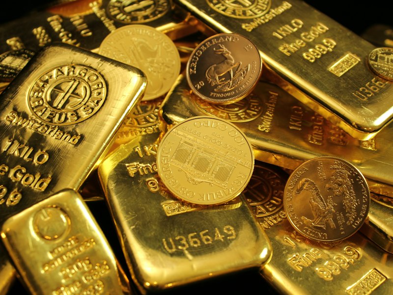 24K gold coins and bars